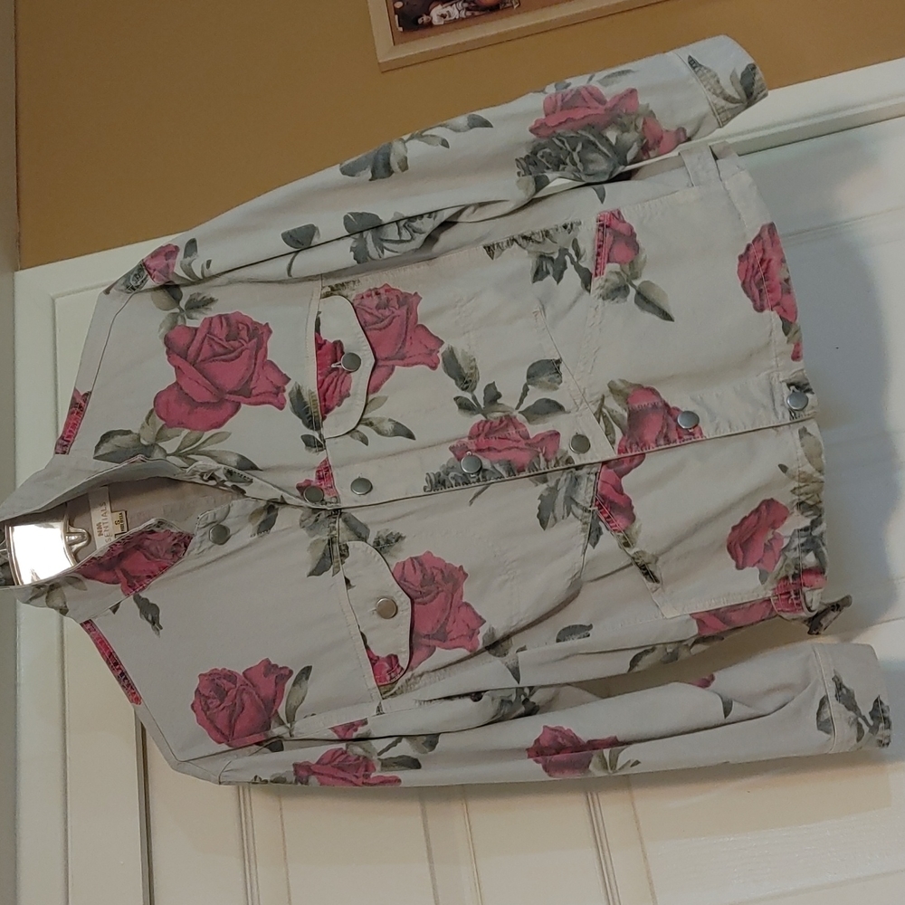 Vintage floral denim jacket